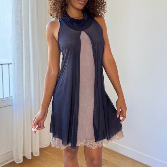 Vintage Italian Sheer-Layered Viscose Mesh Slip Dress (S/M) - Picture 9 of 12